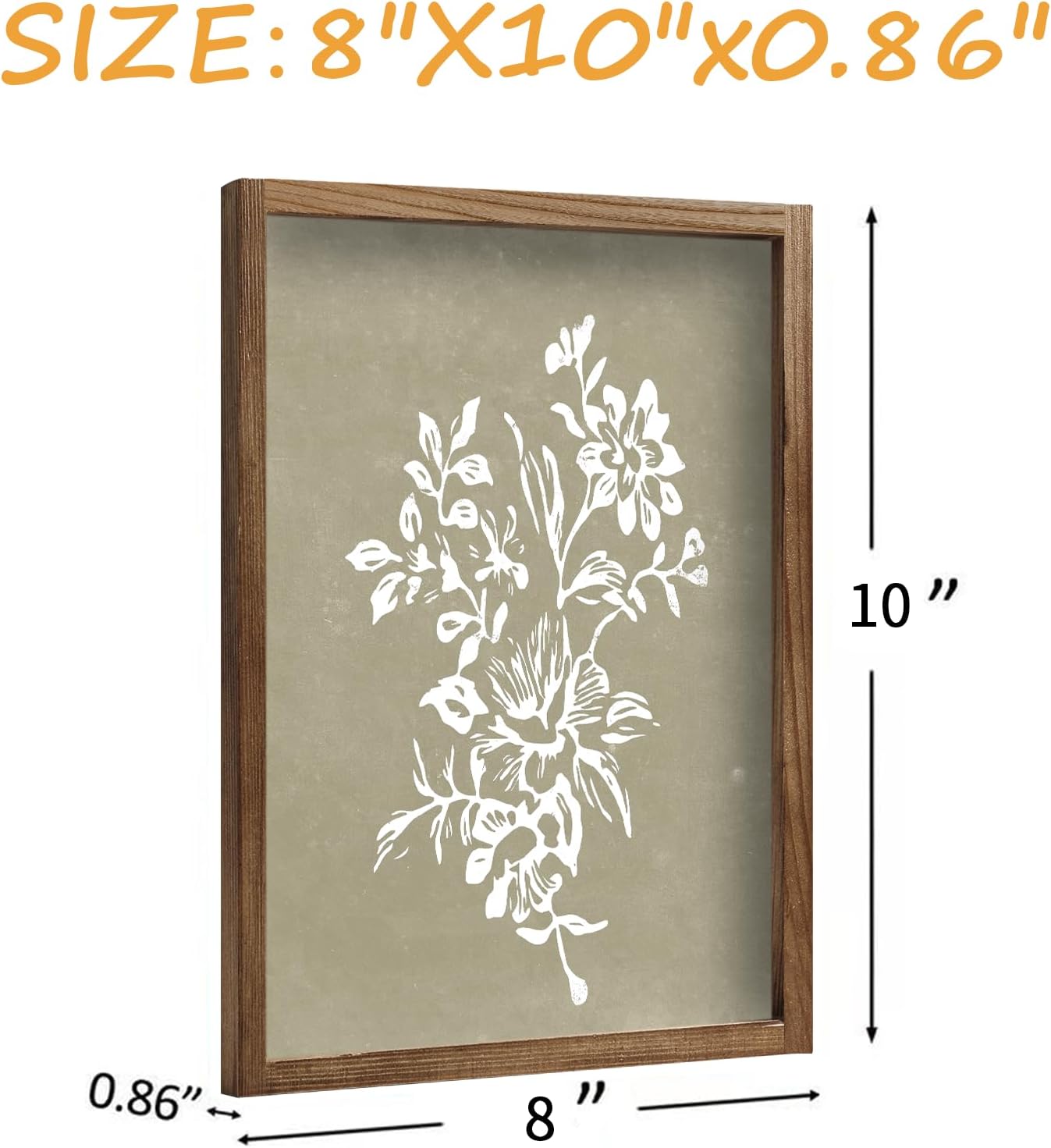 Framed Boho Botanical Wall Art Set of 4 Rustic Farmhouse Decor