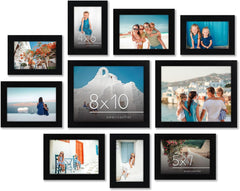 Americanflat 10-Piece Black Gallery Wall Picture Frame Set with Shatter-Resistant Glass