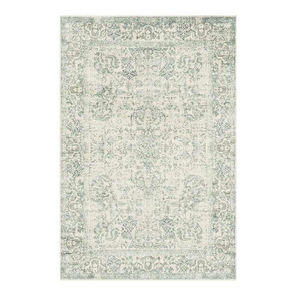 Rugxara Vintage Boho Washable Area Rug 5x7, Light Blue Grey, Non-Slip, Low Pile