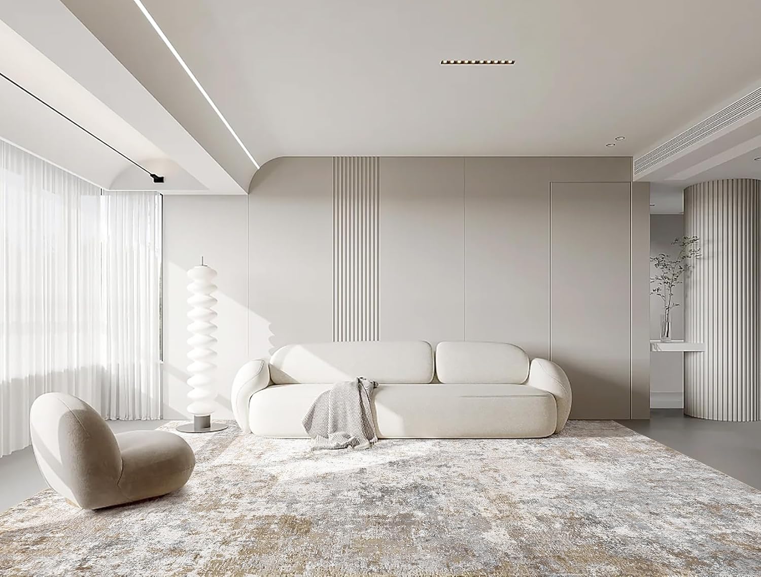 UERMEI Washable Modern Abstract Area Rug: Soft, Non-Slip Home Carpet