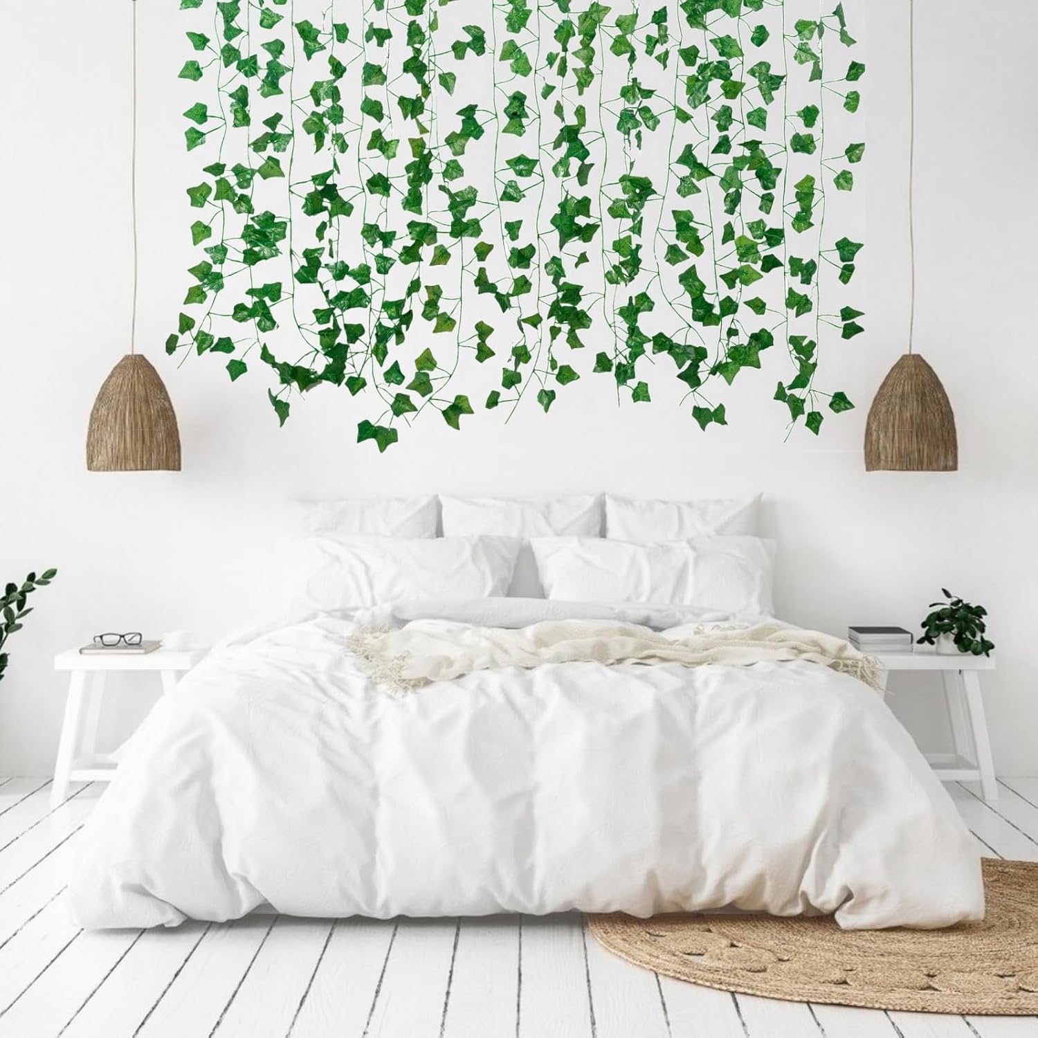 Lifelike Ivy Vines Garland 12-Pack, 84 Feet Total, Aesthetic Artificial Greenery Decor