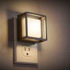DORESshop Dimmable LED Plug-In Night Lights 2-Pack, Dusk-to-Dawn Sensor, Soft White
