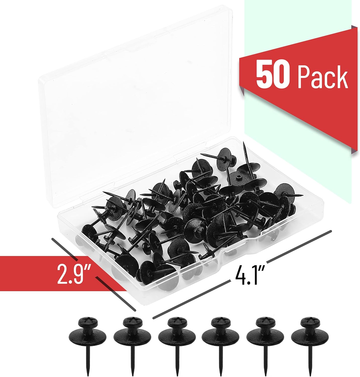 Heavy-Duty Double-Headed Black Picture Hanging Nails, 50 Pack, Secure Wall Hangers