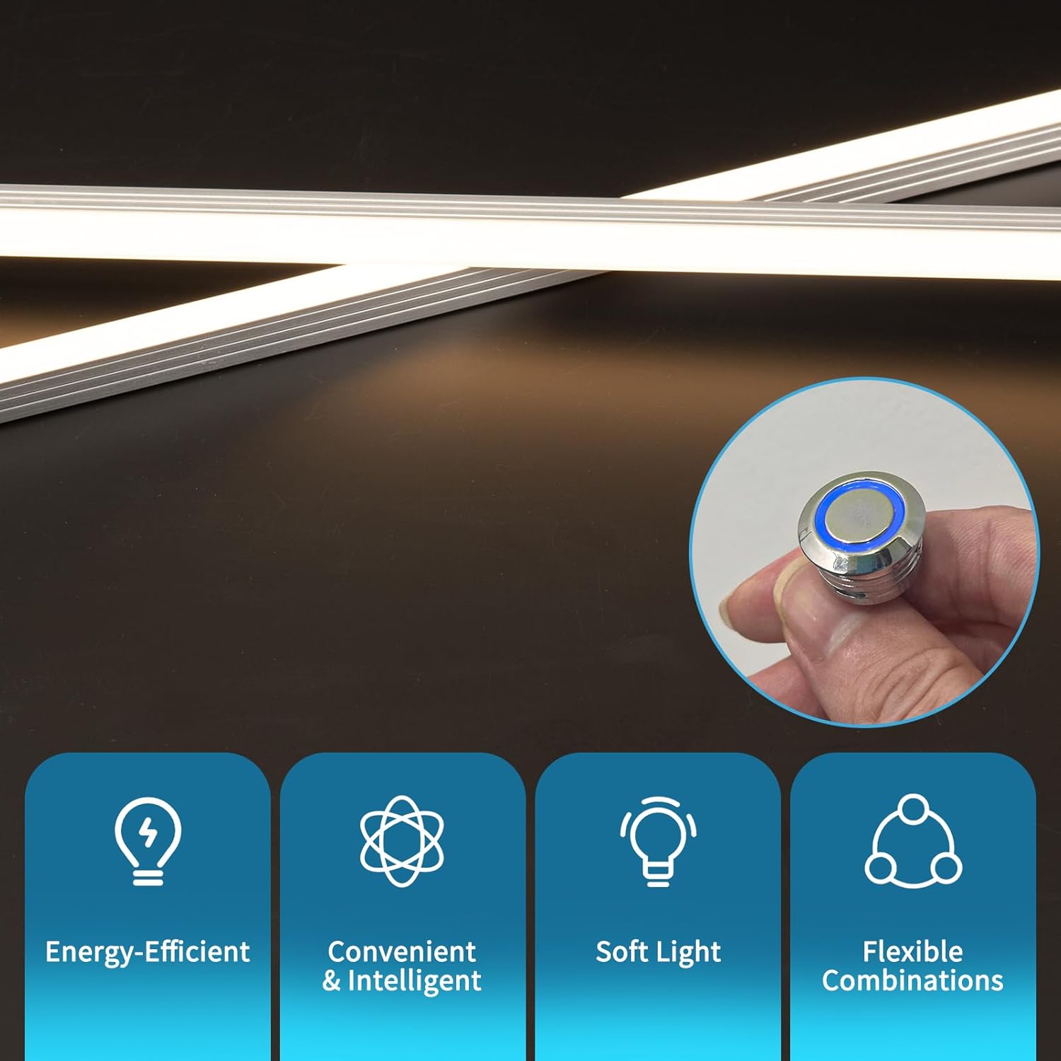 Art3d Smart Touch Self-Adhesive LED Recessed Lighting Kit for Home Decor