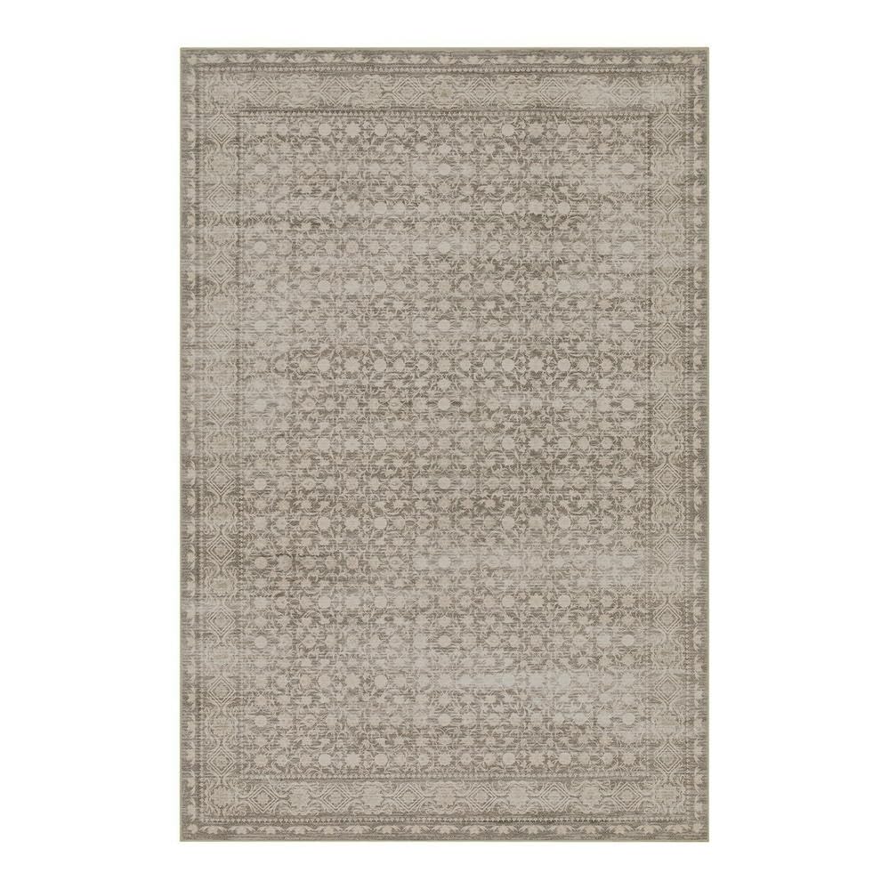 Rugxara Vintage Boho Washable Area Rug 5x7, Light Blue Grey, Non-Slip, Low Pile