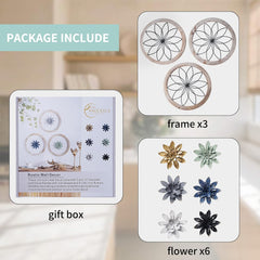 Paquesta 3-Piece Rustic Farmhouse Wall Decor with Interchangeable Metal Flowers