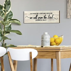 Christian Farmhouse Wooden Wall Art Plaque: 'As for Me and My House' Scripture Decor