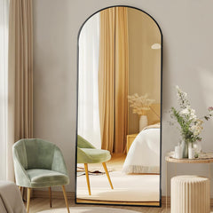 DUMOS 64x21 Arched Full-Length Mirror, Floor/Wall Mount, Shatterproof Glass