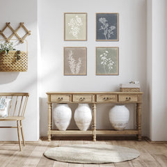Framed Boho Botanical Wall Art Set of 4 Rustic Farmhouse Decor