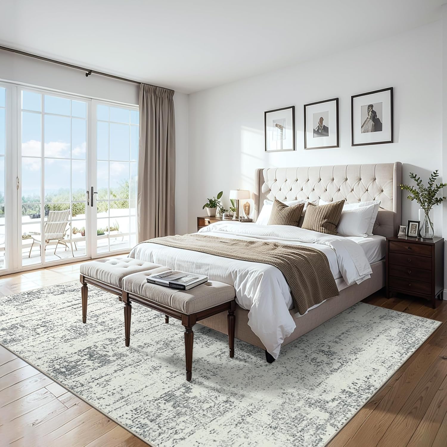 Modern Abstract Washable 8x10 Area Rug for Living Room, Non-Slip, Stain Resistant