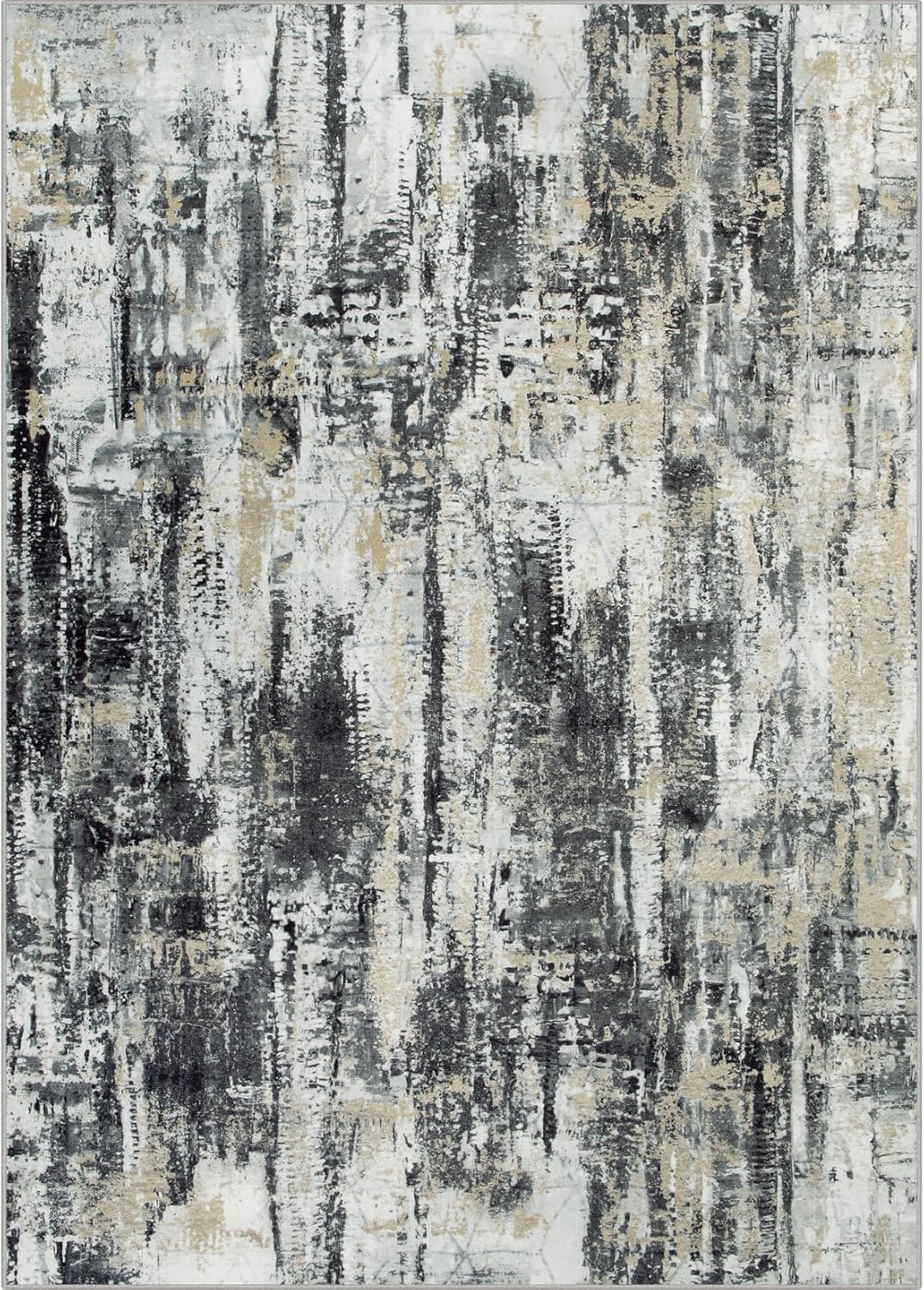 Large Washable 8x10 Area Rug: Modern Abstract Soft Anti-Skid Carpet for Home