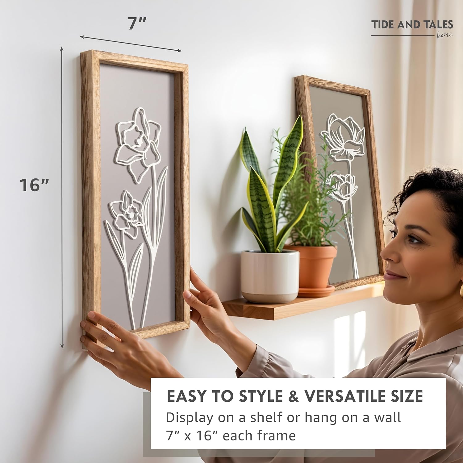 Captivating 3D Wooden Floral Wall Art (Set of 4) - Boho Farmhouse Decor