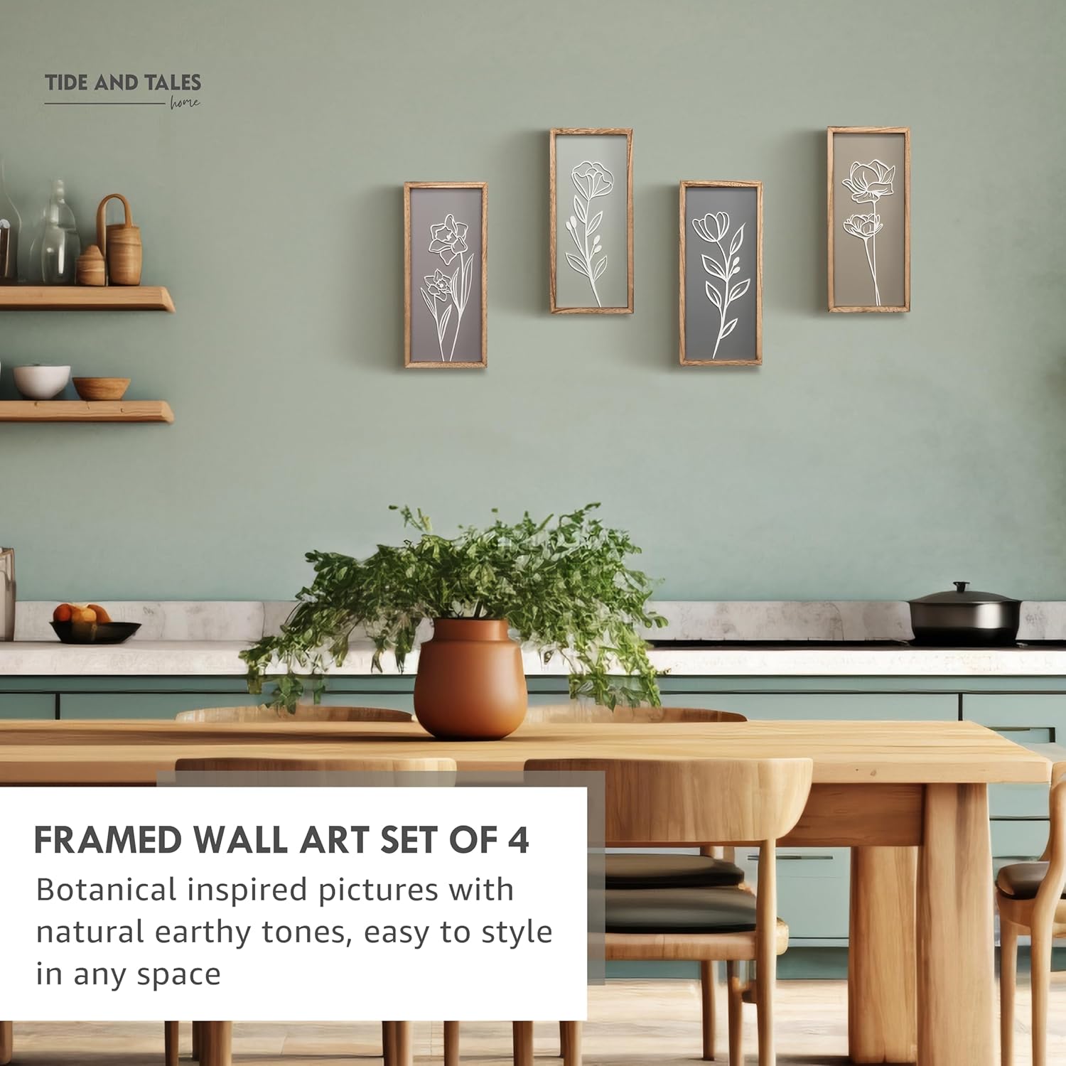 Captivating 3D Wooden Floral Wall Art (Set of 4) - Boho Farmhouse Decor