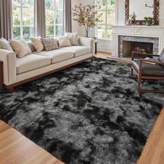 Ultra Soft Fluffy Tie-Dyed Shag Area Rug for Living Room