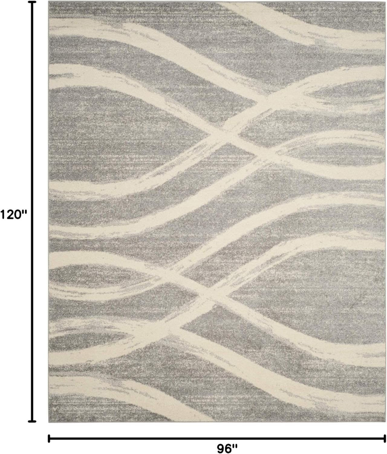 SAFAVIEH Adirondack 8x10 Grey Cream Modern Wave Distressed Easy-Clean Area Rug