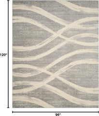 SAFAVIEH Adirondack 8x10 Grey Cream Modern Wave Distressed Easy-Clean Area Rug