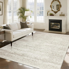 Luxury Washable Faux Wool Area Rug: Ultra Soft, Non-Slip Vintage Print