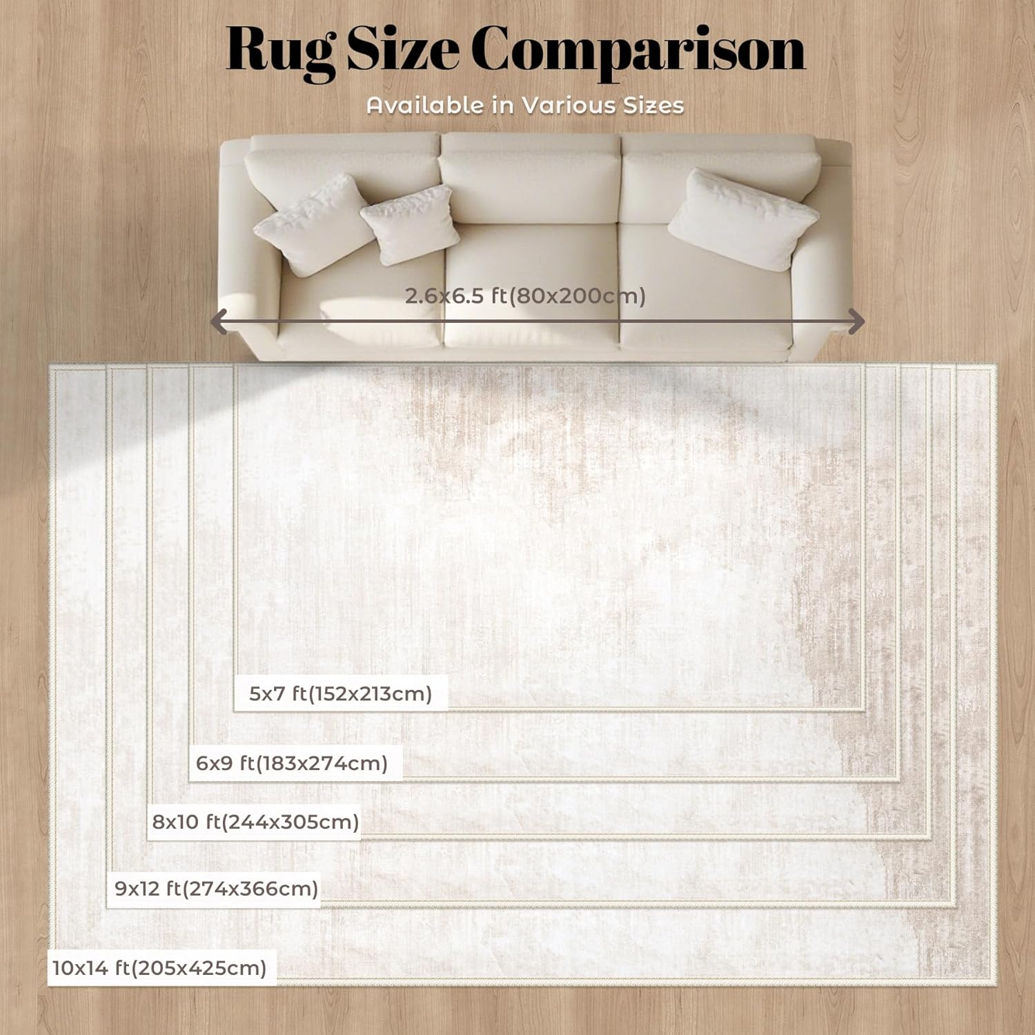 Modern Abstract Washable Area Rug 6x9: Soft, Non-Slip, Stain Resistant for Living Room