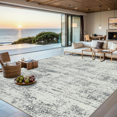 Modern Abstract Washable 8x10 Area Rug for Living Room, Non-Slip, Stain Resistant