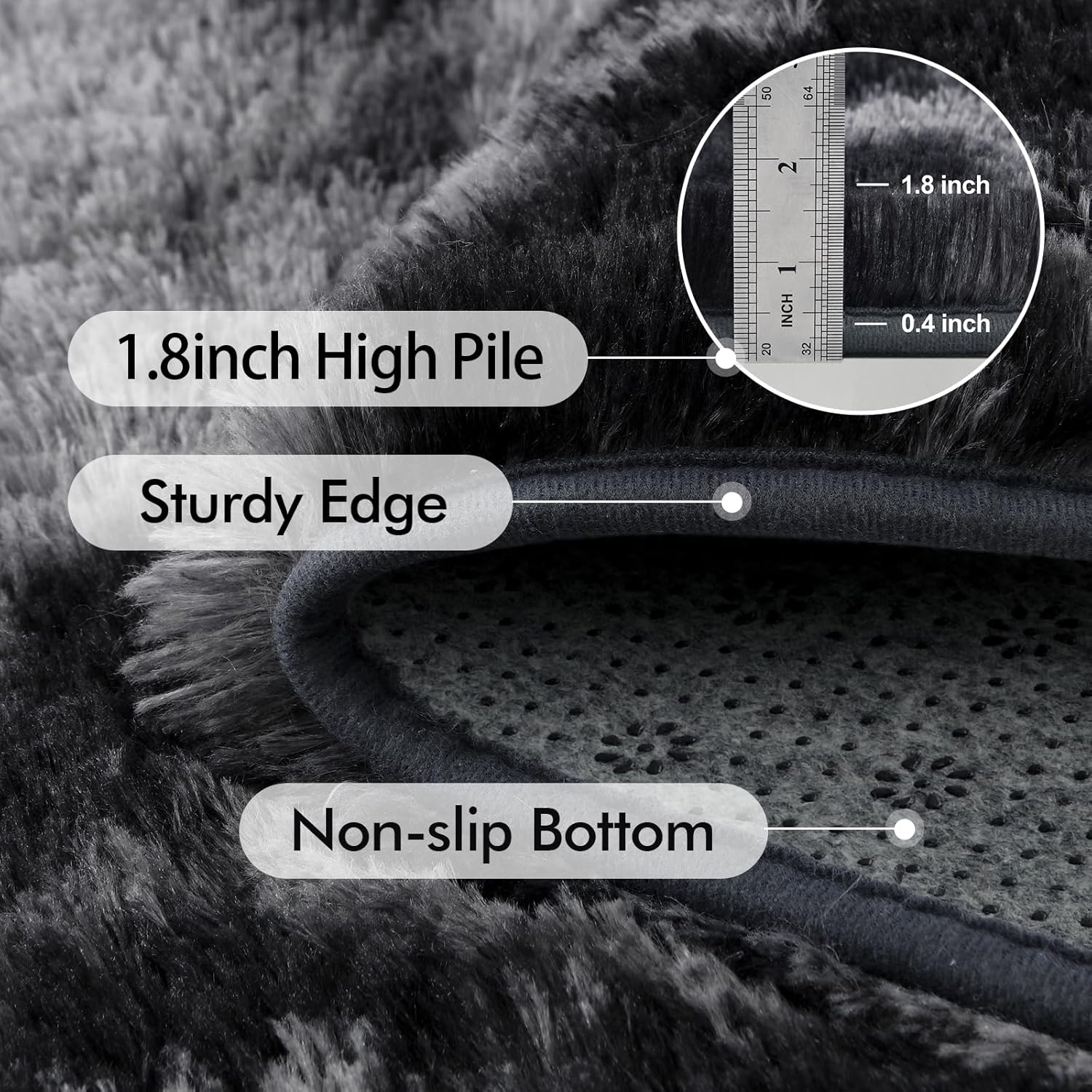 Ultra Soft Fluffy Tie-Dyed Shag Area Rug for Living Room