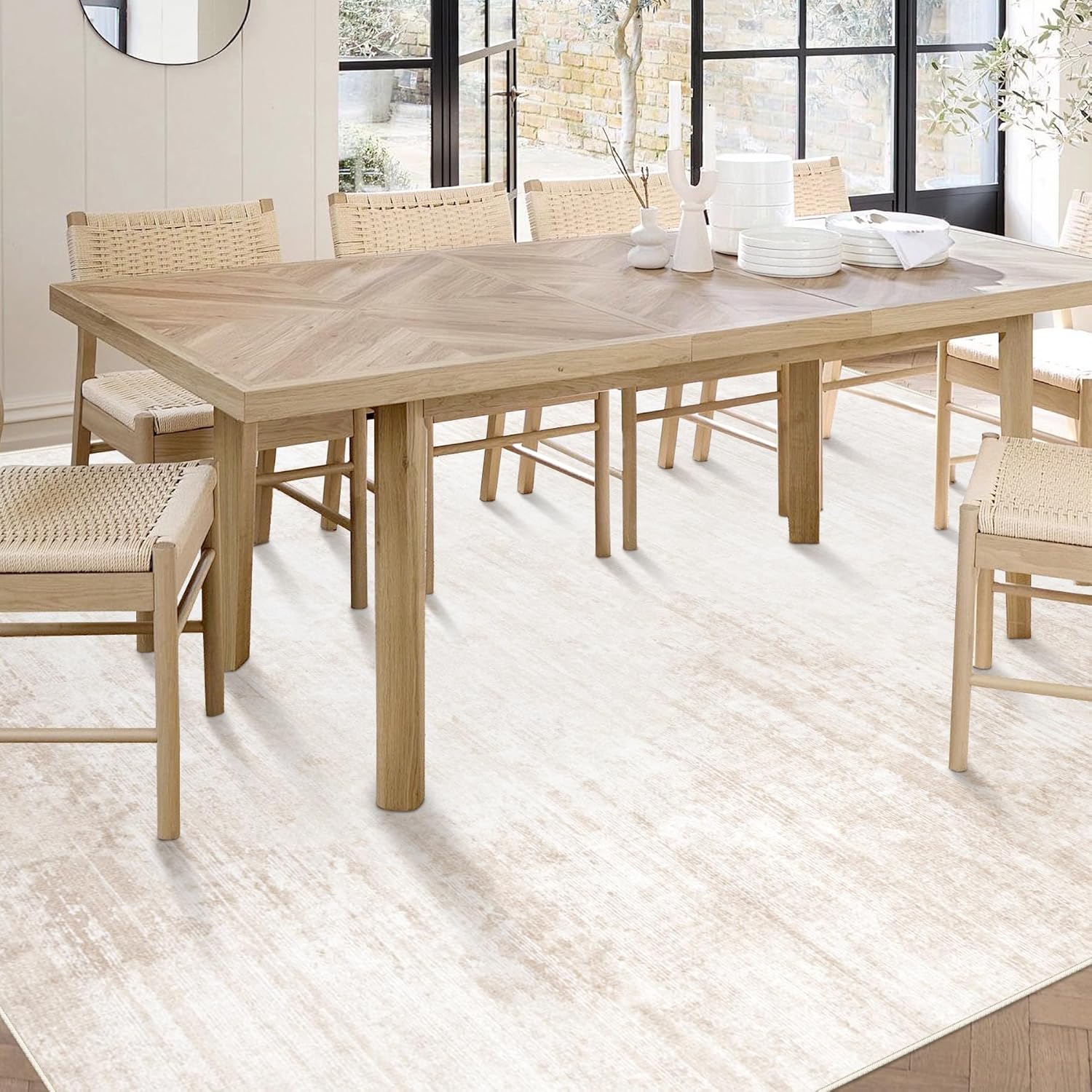 Modern Abstract Washable Area Rug 6x9: Soft, Non-Slip, Stain Resistant for Living Room