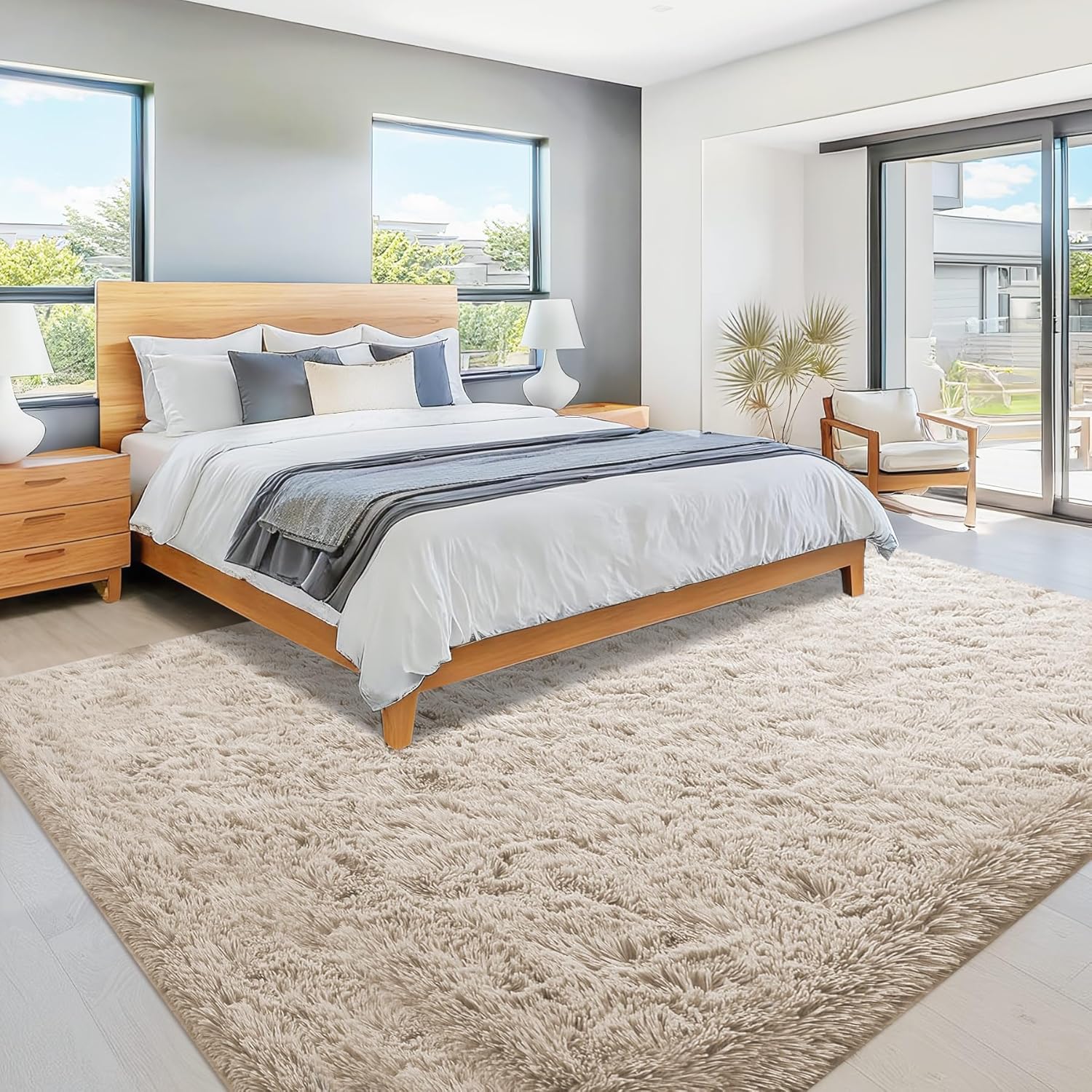 Ultra-Soft 8x10 Fluffy Shag Washable Area Rug for Living Room