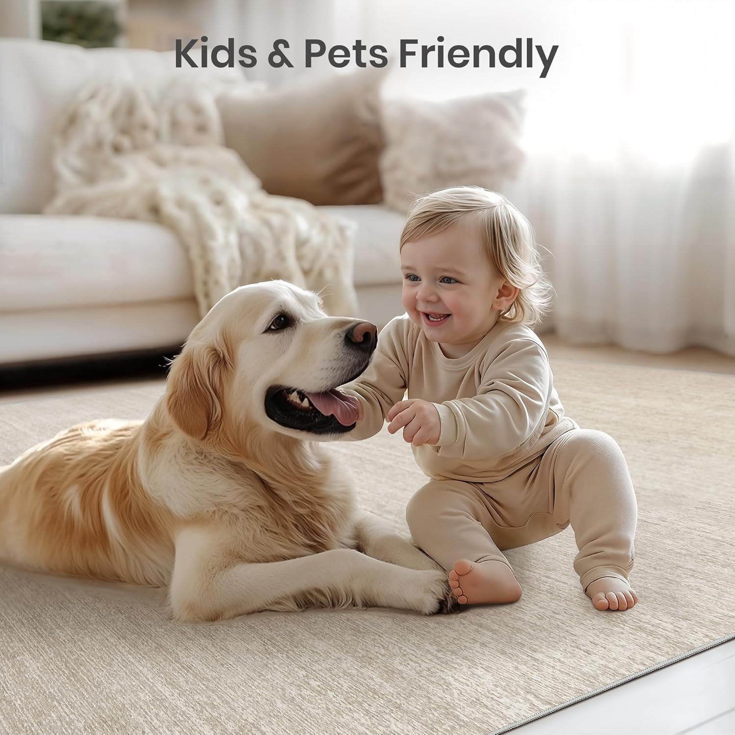 Valenrug 6x9 Washable Rug: Ultra-Thin, Stain-Resistant, Non-Slip, Low Pile