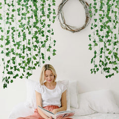 Lifelike Ivy Vines Garland 12-Pack, 84 Feet Total, Aesthetic Artificial Greenery Decor