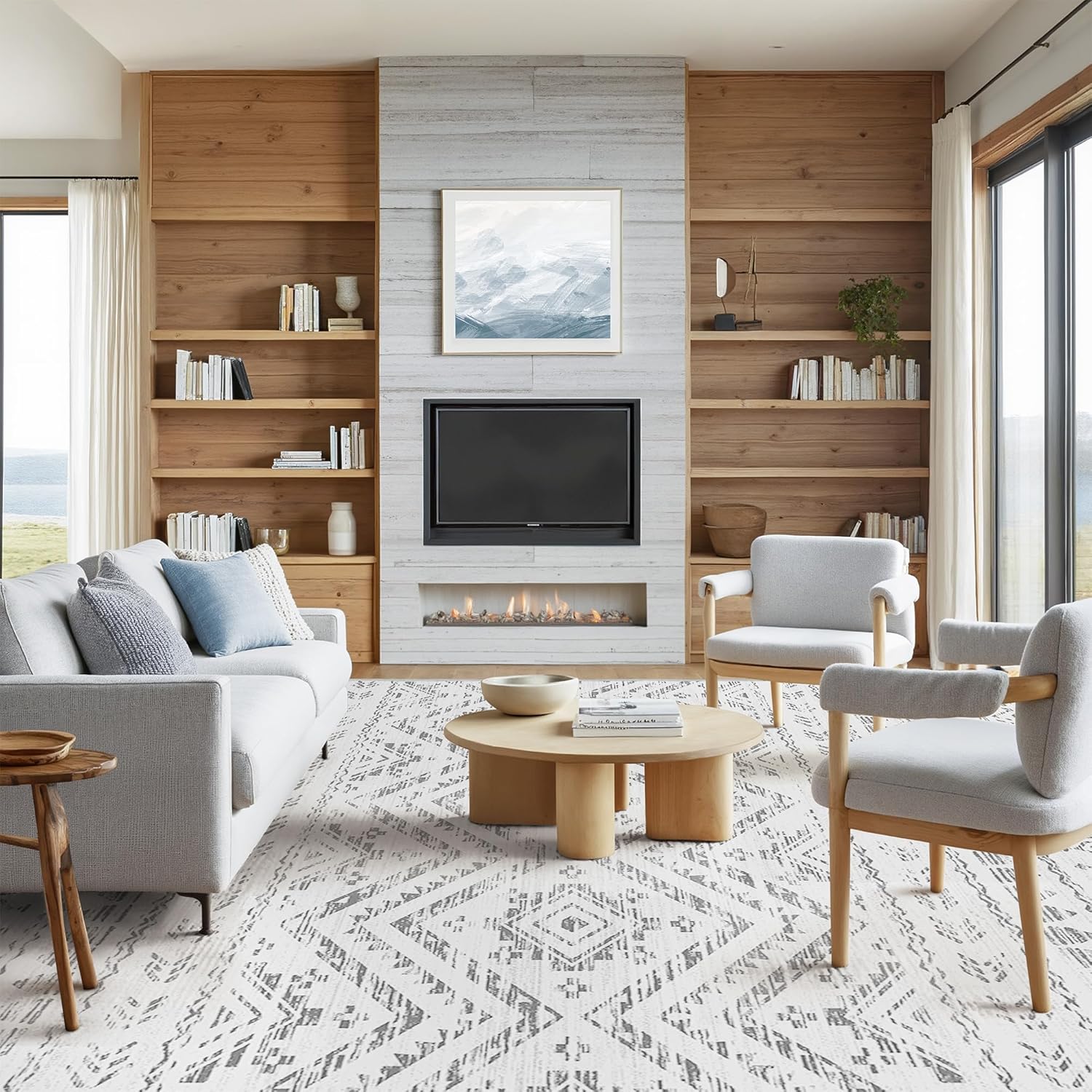 Moroccan Washable Non-Slip Soft Low Pile 8x10 Area Rug