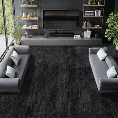Premium Washable 8x10 Area Rug: Stain-Resistant, Non-Slip, Durable, Ultra-Thin Black