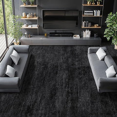 Premium Washable 8x10 Area Rug: Stain-Resistant, Non-Slip, Durable, Ultra-Thin Black