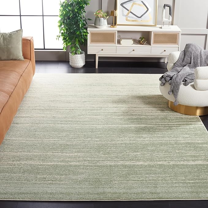 SAFAVIEH Adirondack Sage Ivory Area Rug: Modern Ombre, Non-Shedding, Easy Clean