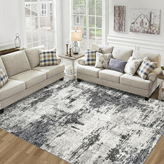 Modern Abstract 8x10 Washable Area Rug: Soft, Anti-Slip, Stain-Resistant Carpet