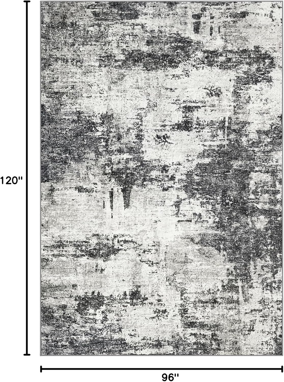 Modern Abstract 8x10 Washable Area Rug: Soft, Anti-Slip, Stain-Resistant Carpet