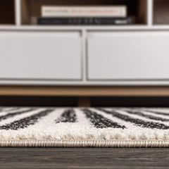 JONATHAN Y Khalil Modern Berber Stripe Cream/Black Indoor Area Rug, Pet-Friendly