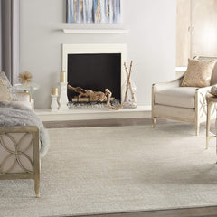 Nourison Essentials Ivory Beige Indoor/Outdoor Area Rug - Easy Clean, Non-Shedding, 8'x10' Versatile Decor