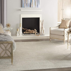 Nourison Essentials Ivory Beige Indoor/Outdoor Area Rug - Easy Clean, Non-Shedding, 8'x10' Versatile Decor