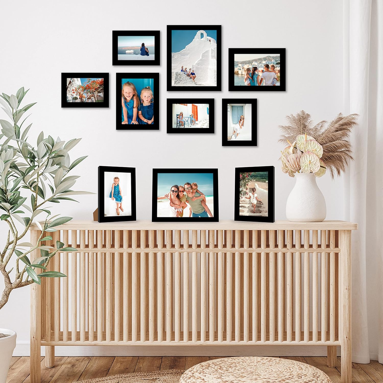 Americanflat 10-Piece Black Gallery Wall Picture Frame Set with Shatter-Resistant Glass