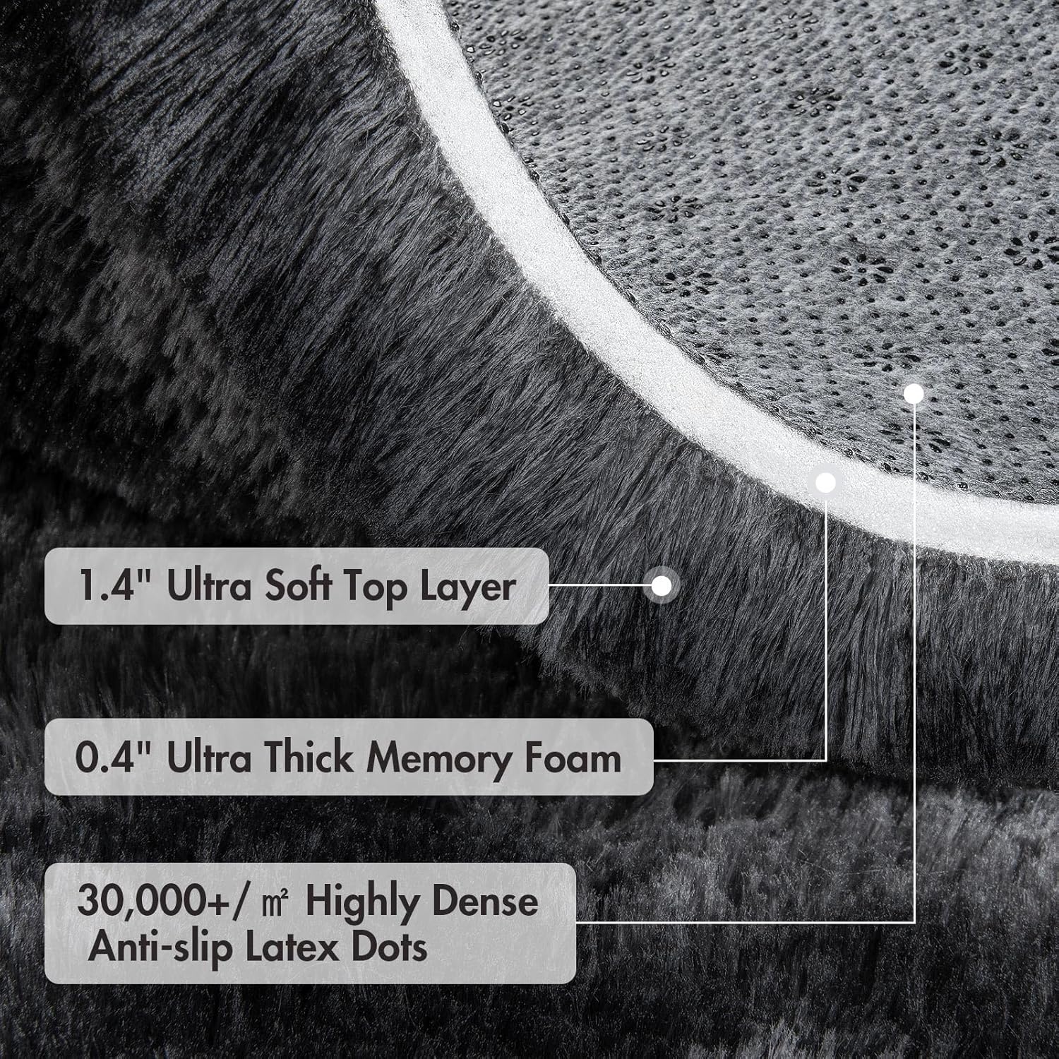 Ultra Soft Fluffy Tie-Dyed Shag Area Rug for Living Room