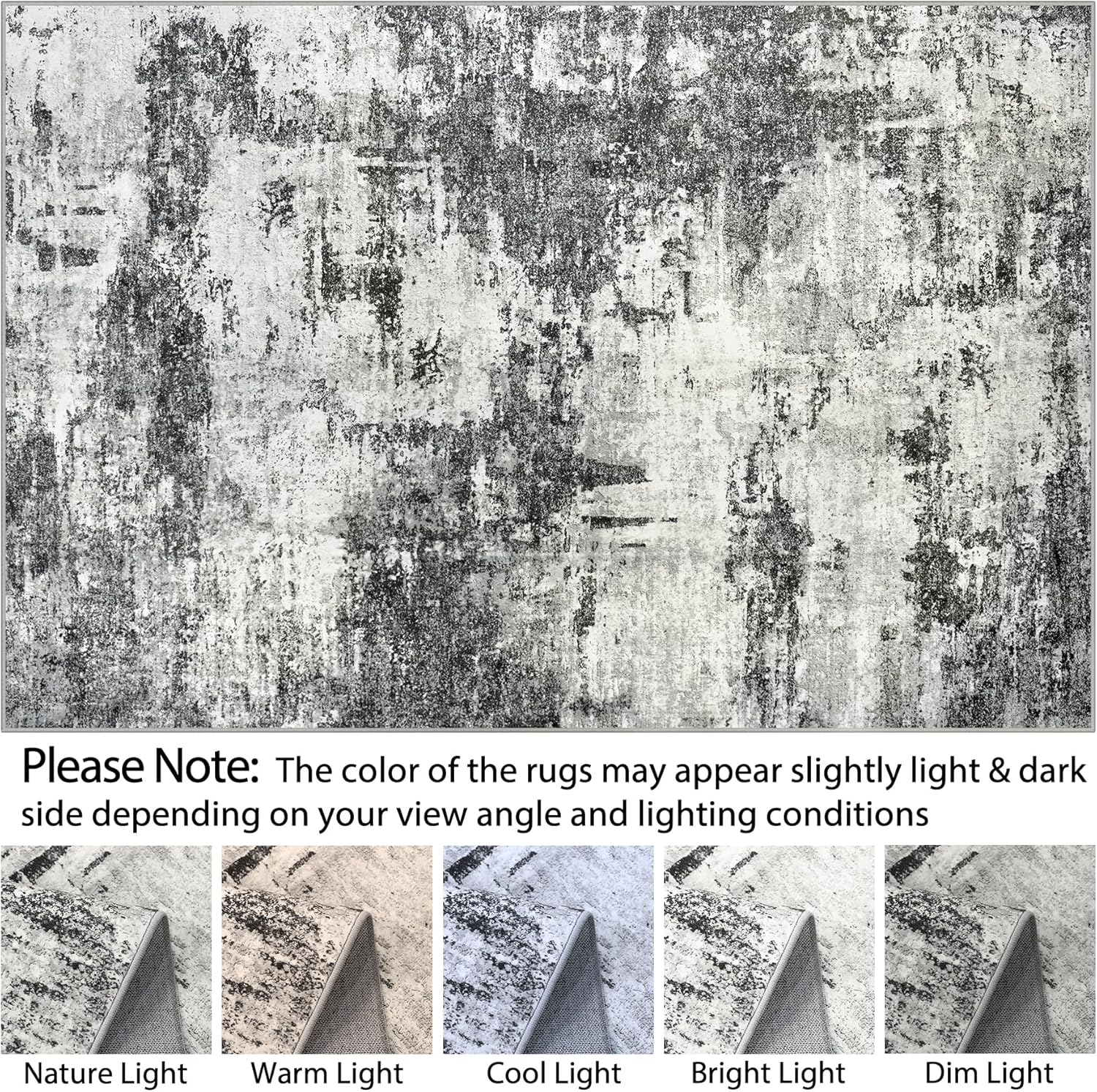 Modern Abstract 8x10 Washable Area Rug: Soft, Anti-Slip, Stain-Resistant Carpet