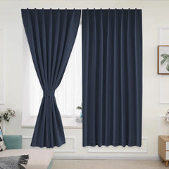 Muamar 2-Piece Navy Quick-Hang Curtains 52"x96"