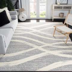 SAFAVIEH Adirondack 8x10 Grey Cream Modern Wave Distressed Easy-Clean Area Rug