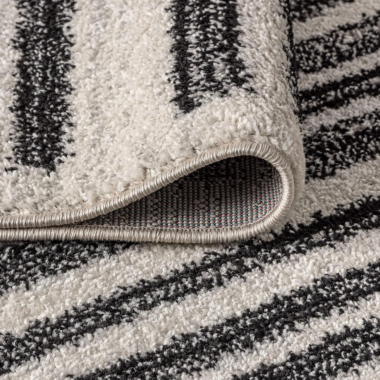 JONATHAN Y Khalil Modern Berber Stripe Cream/Black Indoor Area Rug, Pet-Friendly