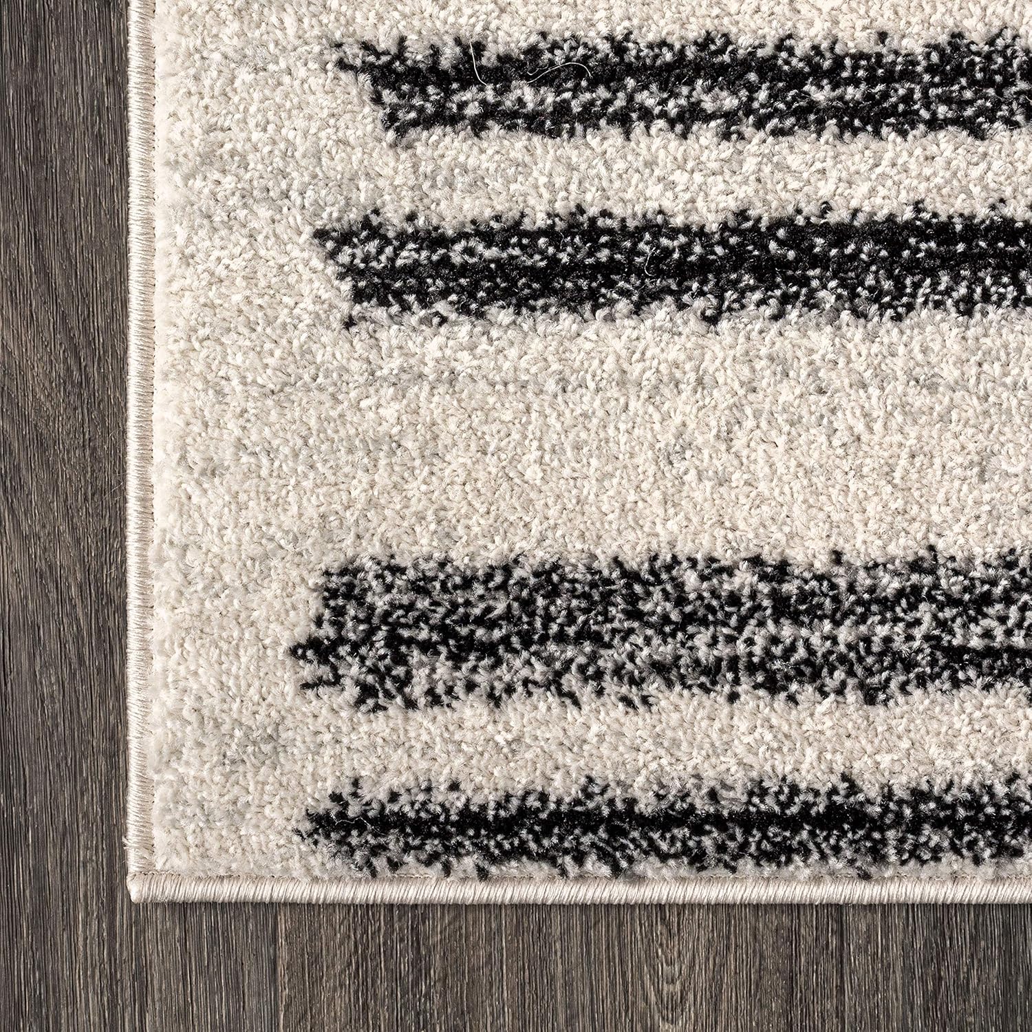JONATHAN Y Khalil Modern Berber Stripe Cream/Black Indoor Area Rug, Pet-Friendly