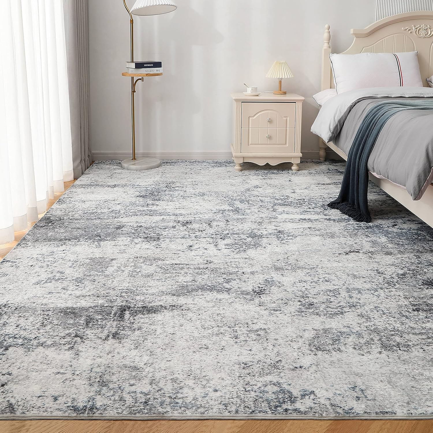 Aelenmu Modern Abstract Washable 8x10 Area Rug: Non-Slip, Soft, Durable