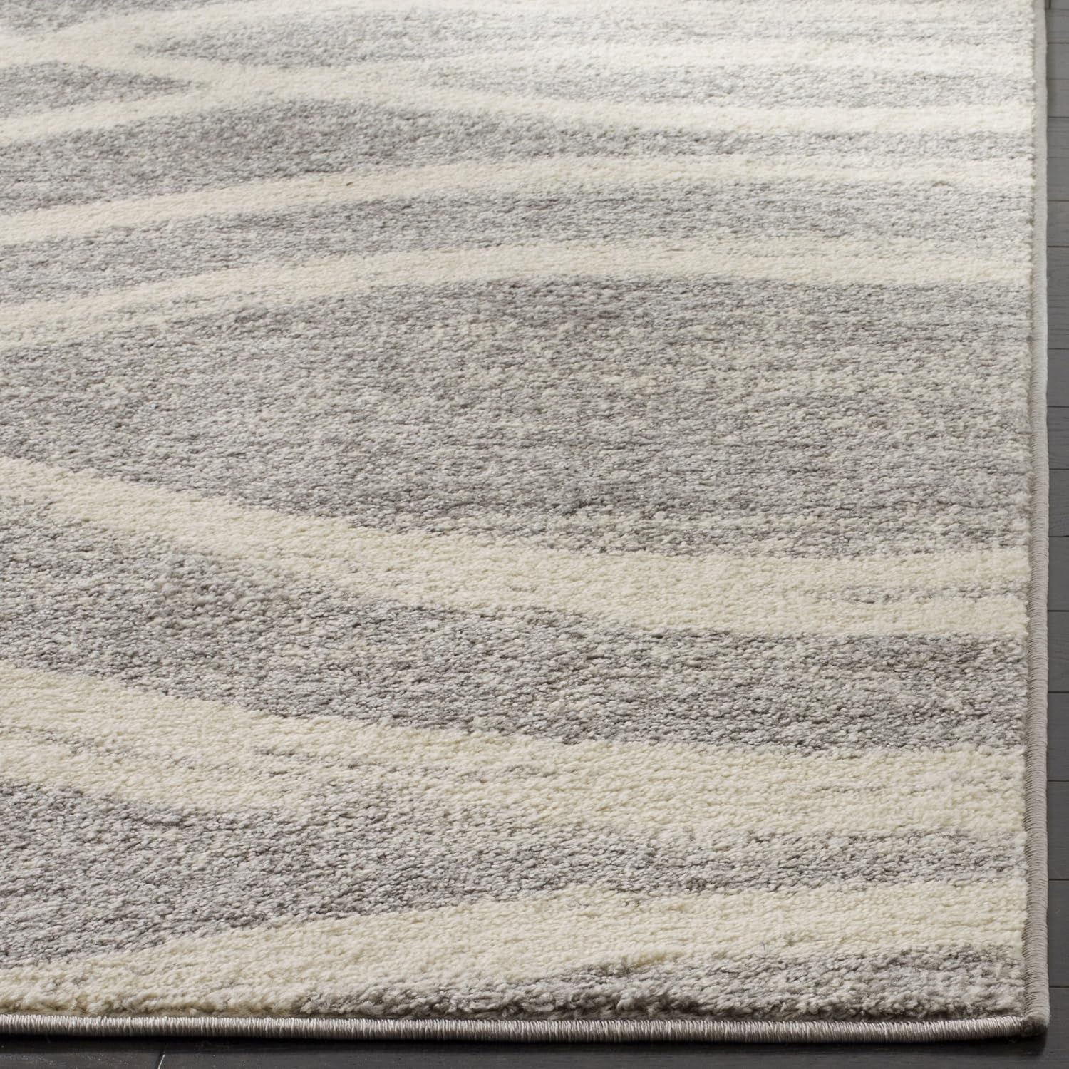 SAFAVIEH Adirondack 8x10 Grey Cream Modern Wave Distressed Easy-Clean Area Rug