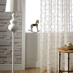 Geometric Wavy Sheer Curtains for Bedroom & Living Room